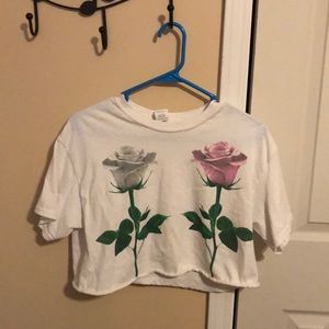 White rose crop top